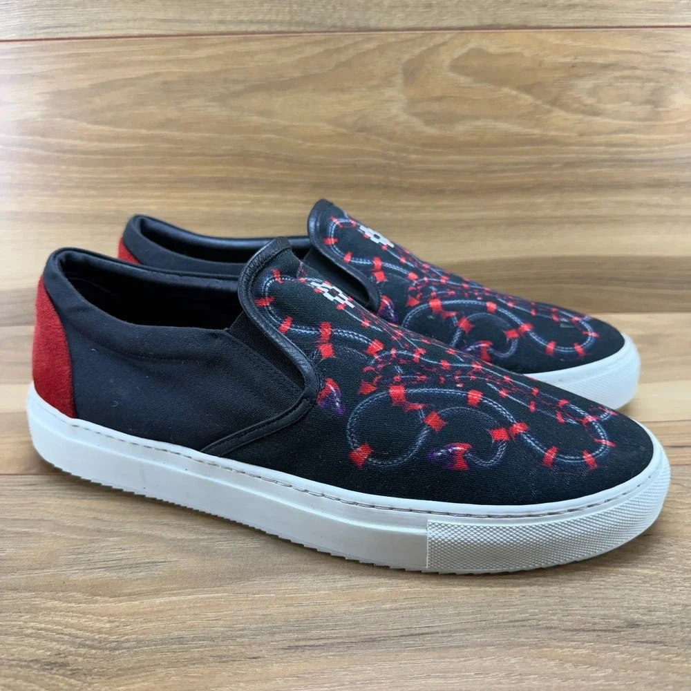 Marcelo‎ Burlon Snake Mens 13 EU 46 Slip On Sneakers Italy Black Red